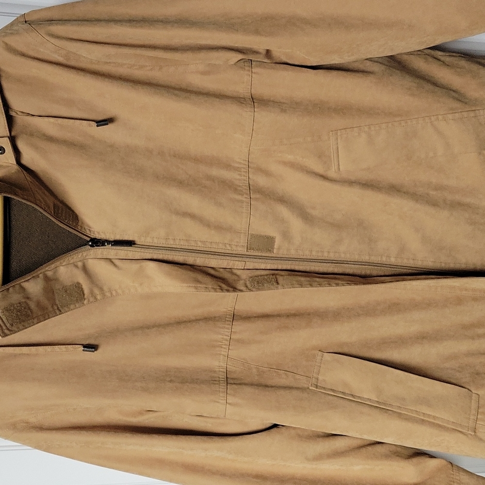 Gallery Taupe Microsuede Removable Lining With Hood Coat/Jacket, Size S - Picture 7 of 14